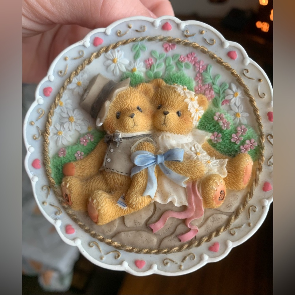 Cherished Teddies Wedding Plaque Ceramic Wall Decor Love Bears Marriage Gift